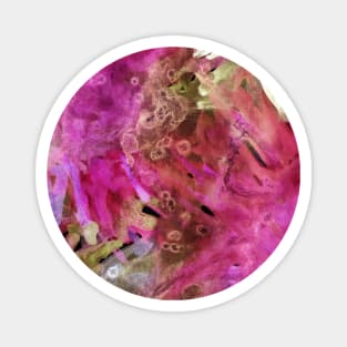 Abstract colorful background with watercolor wild flowers. Purple-pink-green painting with sunflowers. For the fabric, textile, wall decor, wallpapers, covers and packaging. Magnet